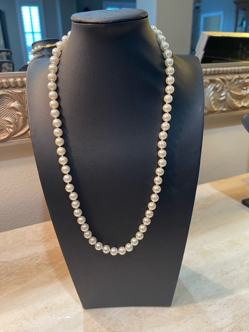 Classic Faux White Pearl Necklace